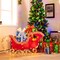 Costway 4 FT Long Christmas Santa's Sleigh Pre-lit Holiday Decoration with LED Lights